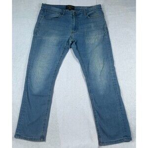 Copper & Oak Slim Straight Jeans Men's 34x30 Light Wash Stretch Denim Pants